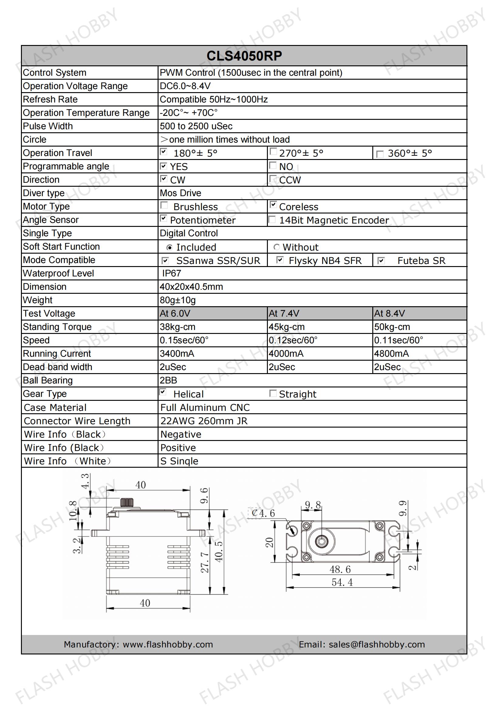 CLS4050RP 50KG Coreless Servo